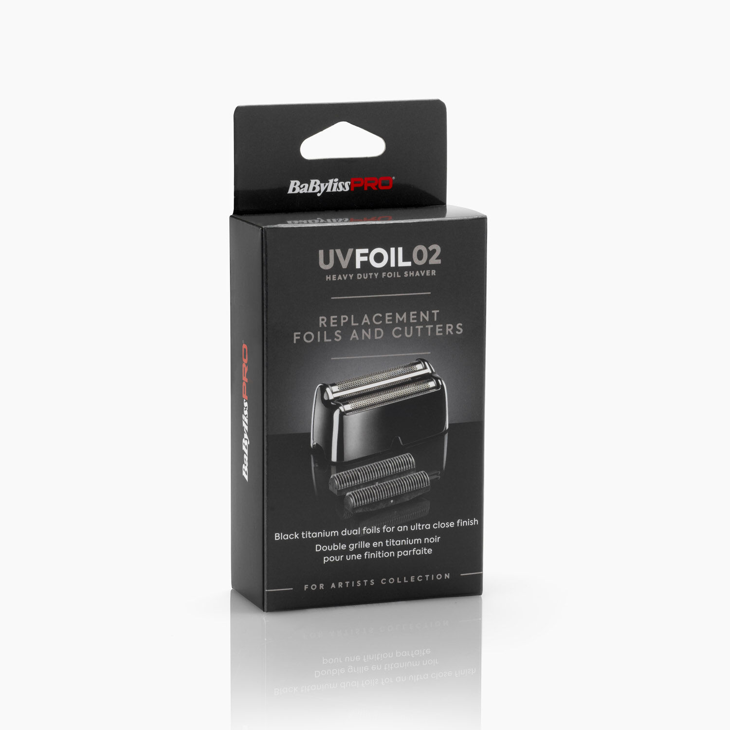 UV Foil 02 Double Foil Shaver Replacement Foils & Cutters (Black) in Packaging